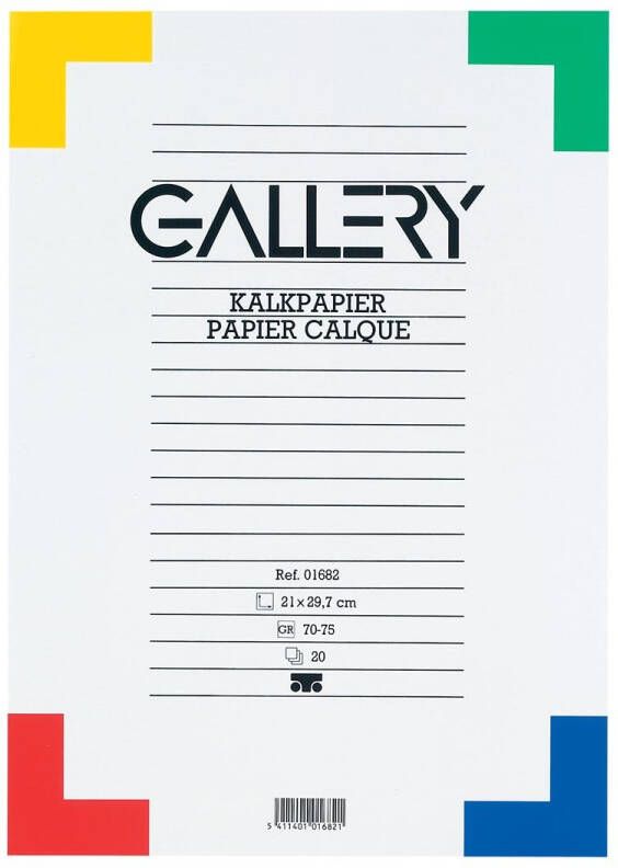 Gallery kalkpapier ft 21 x 29 7 cm (A4) blok van 20 vel