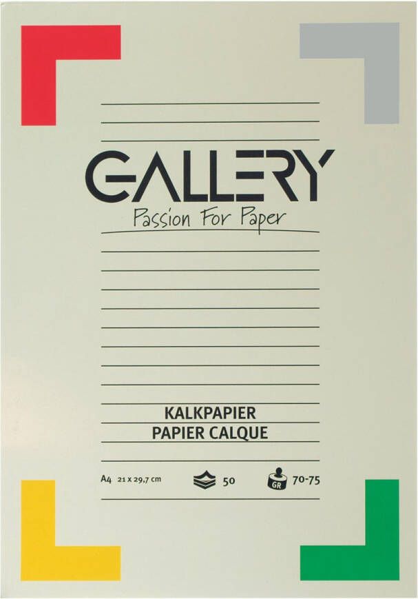 Gallery kalkpapier ft 21 x 29 7 cm (A4) blok van 50 vel