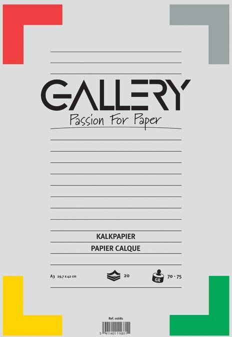 Gallery kalkpapier ft 29 7 x 42 cm (A3) blok van 20 vel