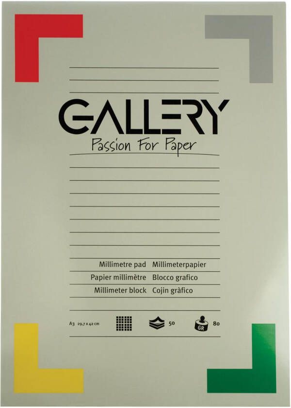 Gallery millimeterpapier ft 29 7 x 42 cm (A3) blok van 50 vel