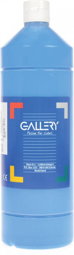 Gallery plakkaatverf flacon van 1 l blauw