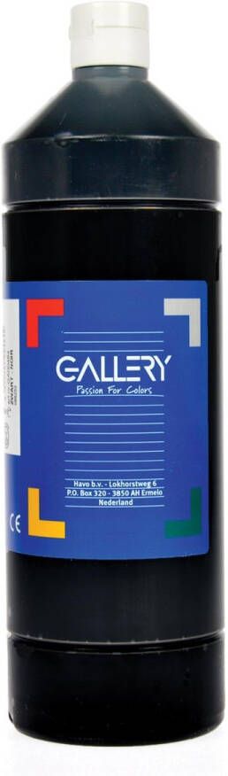 Gallery Plakkaatverf flacon van 1.000 ml zwart