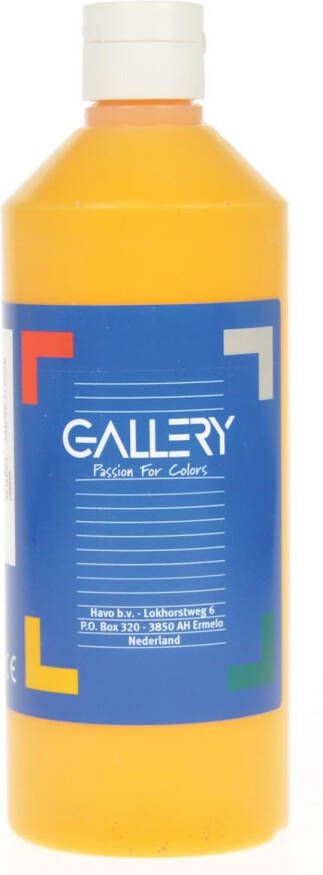 Gallery plakkaatverf flacon van 500 ml donkergeel