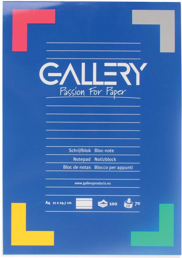 Gallery schrijfblok ft A4 gelijnd 100 vel 10 stuks - Foto 2