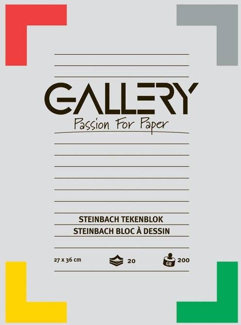 Gallery Tekenblok 200 g mÂ² steinbach gekorreld 20 blad ft 27 x 36 cm