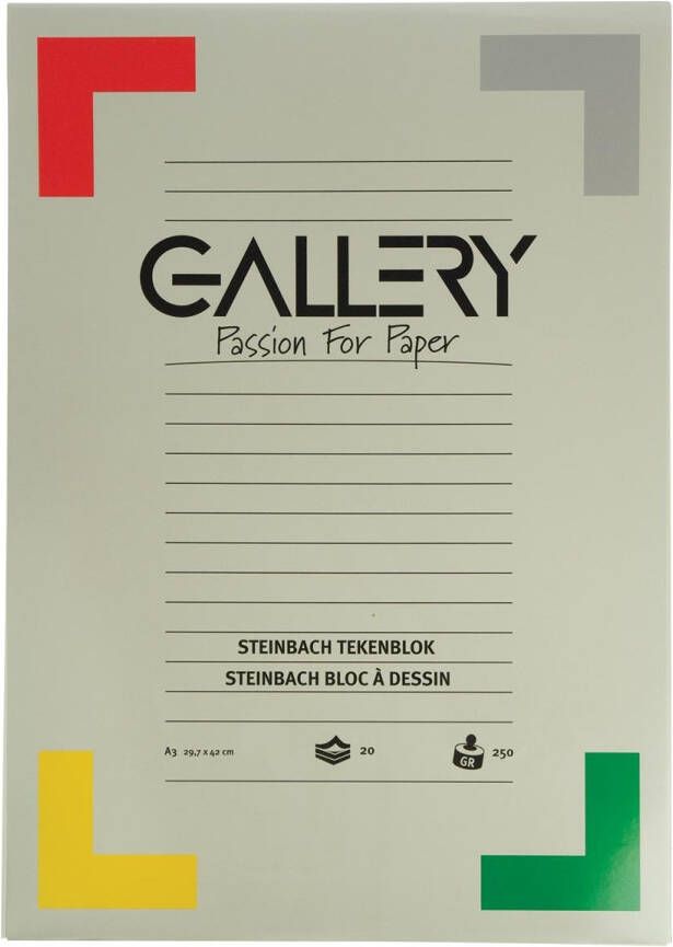 Gallery Steinbach tekenblok gekorreld ft 29 7 x 42 cm (A3) 250 g mÂ² blok van 20 vel
