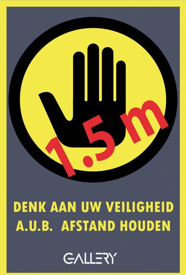 Gallery sticker waarschuwing; houd 1 5 meter afstand ft A5 Nederlands