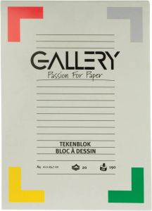 Gallery tekenblok ft 21 x 29 7 cm (A4) extra zwaar houtvrij papier 190 g mÃÂ² blok van 20 vel