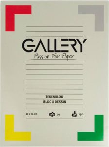 Gallery tekenblok ft 27 x 36 cm extra zwaar houtvrij papier 190 g mÂ² blok van 20 vel