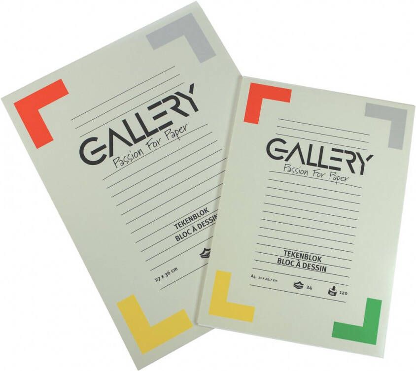 Gallery tekenblok houtvrij papier 120 g m² ft 21 x 29 7 cm (A4) blok van 24 vel