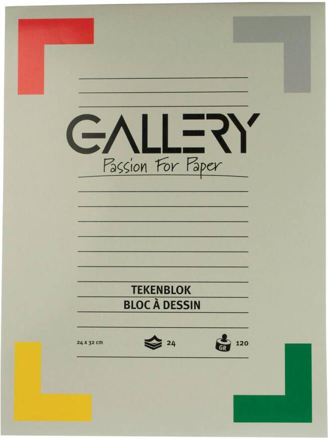 Gallery tekenblok houtvrij papier 120 g m² ft 24 x 32 cm blok van 24 vel