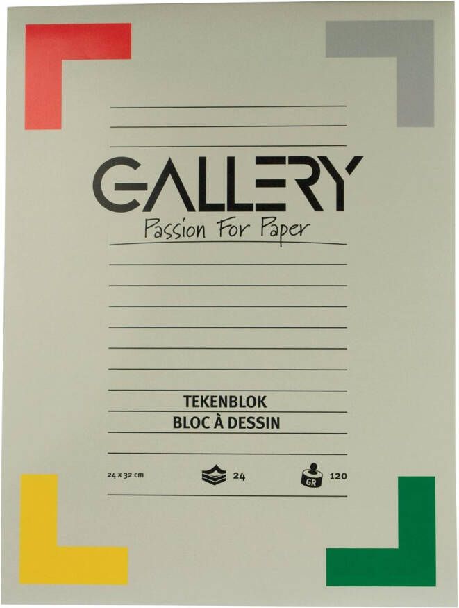 Gallery tekenblok houtvrij papier 120 g mÃÂ² ft 24 x 32 cm blok van 24 vel