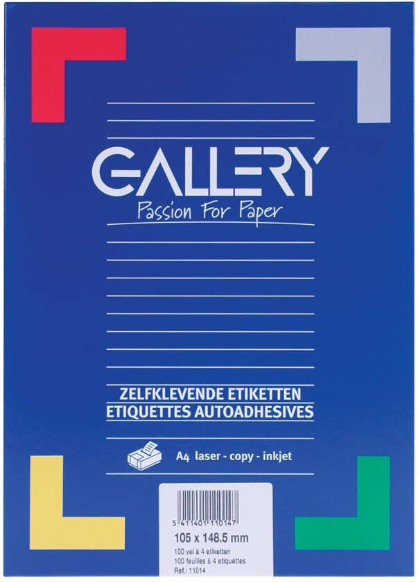 Gallery witte etiketten ft 105 x 148 5 mm (b x h) rechte hoeken doos van 400 etiketten