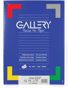 Gallery witte etiketten ft 105 x 48 mm (b x h) rechte hoeken doos van 1.200 etiketten