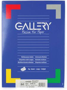 Gallery witte etiketten ft 48 3 x 16 9 mm (b x h) ronde hoeken doos van 6.400 etiketten