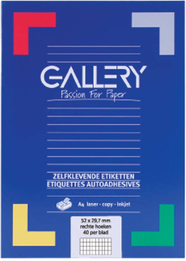 Gallery witte etiketten ft 52 5 x 29 7 mm (b x h) rechte hoeken doos van 4.000 etiketten