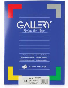 Gallery witte etiketten ft 66 x 33 9 ronde hoeken doos van 2.400 etiketten