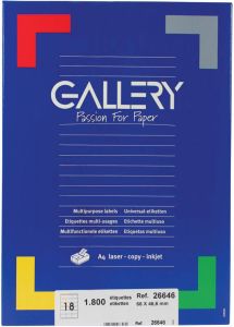 Gallery witte etiketten ft 66 x 46 6 mm (b x h) ronde hoeken doos van 1.800 etiketten