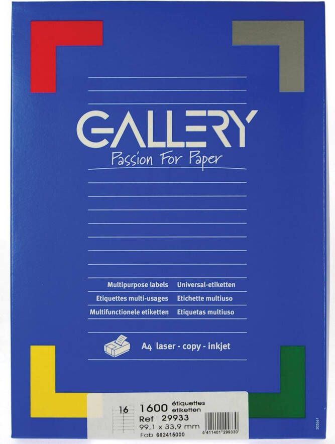 Gallery witte etiketten ft 99 1 x 33 9 mm (b x h) ronde hoeken doos van 1.600 etiketten