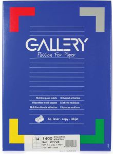 Gallery witte etiketten ft 99 1 x 38 1 mm (b x h) ronde hoeken doos van 1.400 etiketten