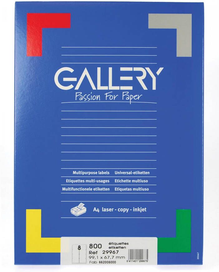 Gallery witte etiketten ft 99 1 x 67 7 mm (b x h) ronde hoeken doos van 800 etiketten