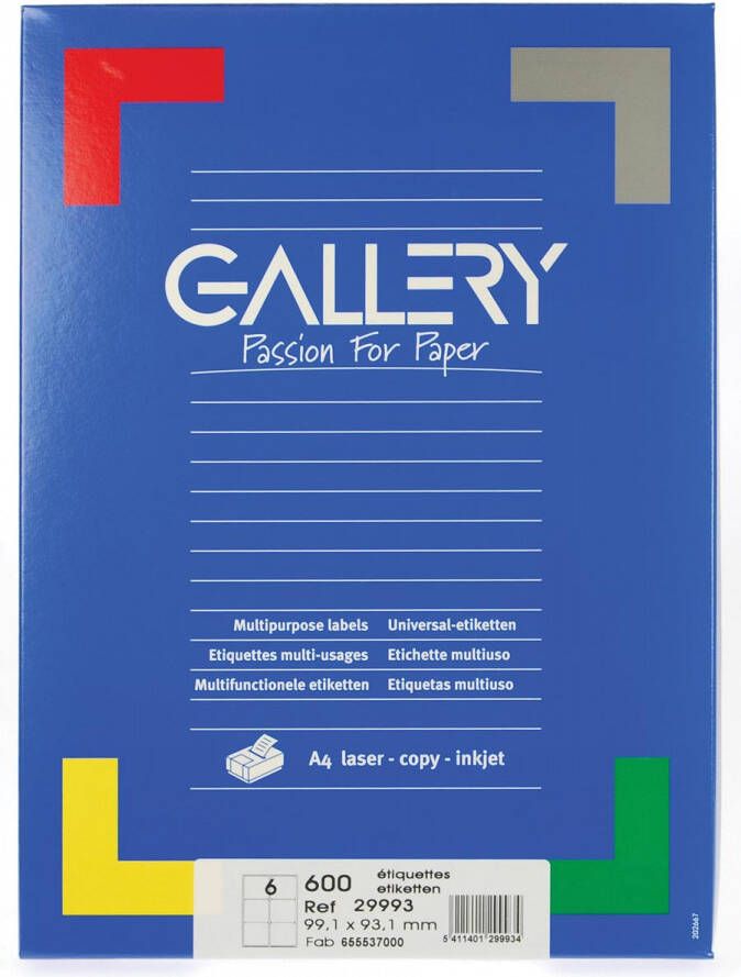 Gallery witte etiketten ft 99 1 x 93 1 mm (b x h) ronde hoeken doos van 600 etiketten