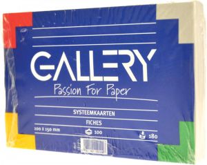 Gallery witte systeemkaarten ft 10 x 15 cm effen pak van 100 stuks