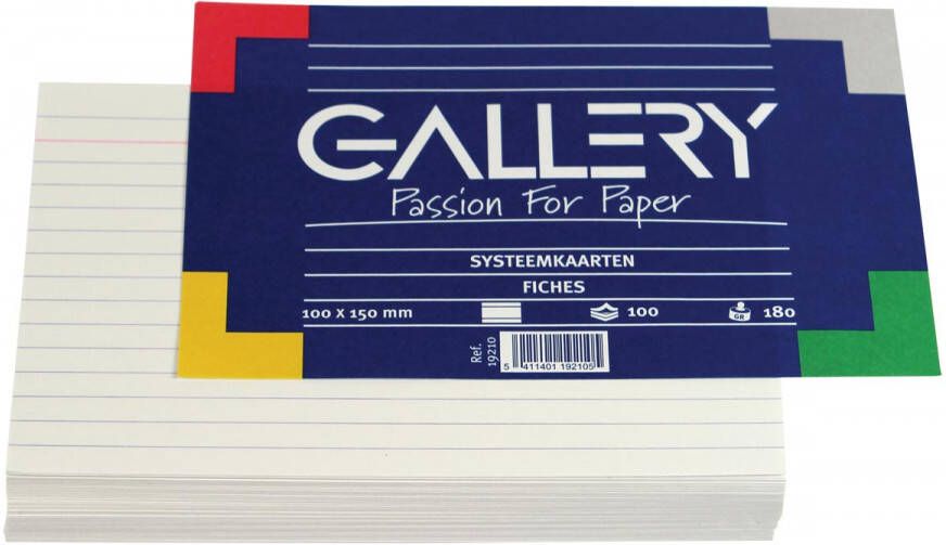 Gallery witte systeemkaarten, ft 10 x 15 cm, gelijnd, pak van 100 stuks online kopen
