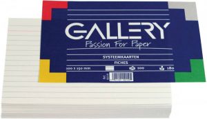Gallery witte systeemkaarten ft 10 x 15 cm gelijnd pak van 100 stuks