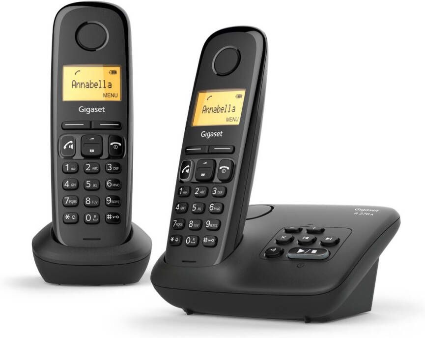Gigaset A270A Duo DECT draadloze telefoon met antwoordapparaat met extra handset zwart