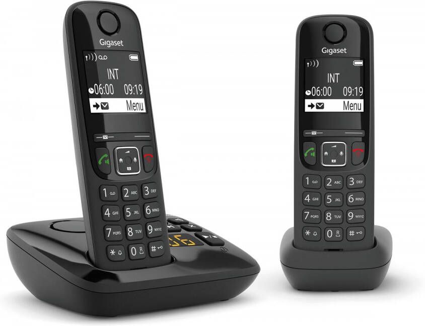 Gigaset AS690A Duo DECT draadloze telefoon met antwoordapparaat met extra handset zwart