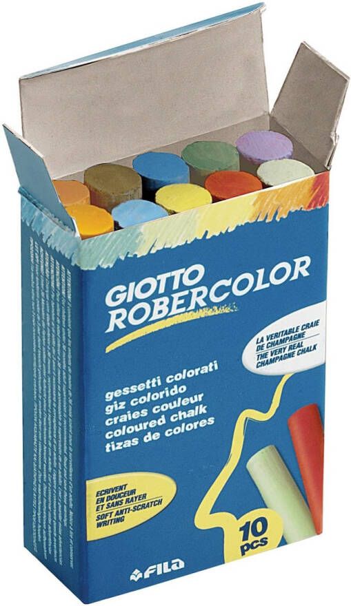 Giotto krijt Robercolor doos met 10 krijtjes in geassorteerde kleuren