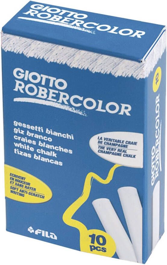 Giotto krijt Robercolor wit doos met 10 krijtjes