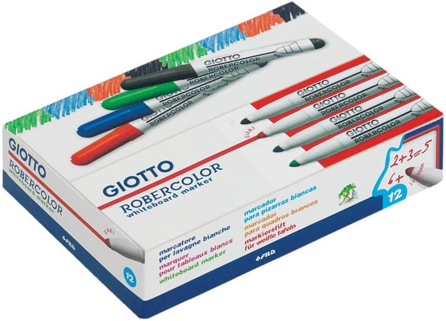 Giotto Robercolor whiteboardmarker maxi ronde punt blauw 12 stuks