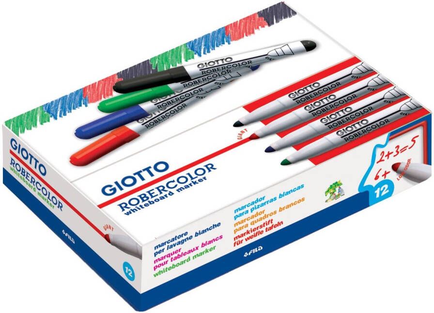 Giotto Robercolor whiteboardmarker maxi ronde punt groen 12 stuks