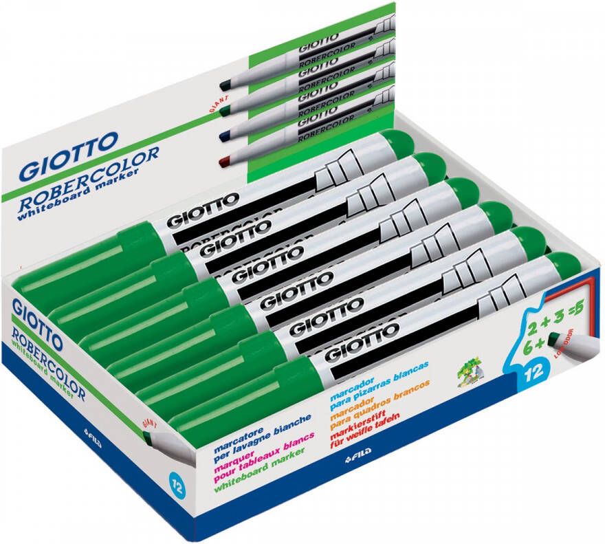 Giotto Robercolor whiteboardmarker maxi schuine punt groen 12 stuks