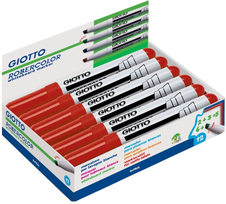 Giotto Robercolor whiteboardmarker maxi schuine punt rood 12 stuks