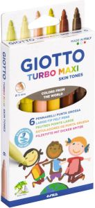 Giotto Turbo Maxi Skin Tones viltstiften etui van 6 stuks