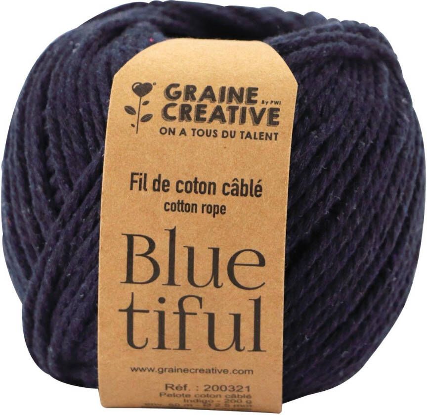 Graine Creative Graine CrÃ©ative MacramÃ© touw ft 2 5 mm x 80 m indigo