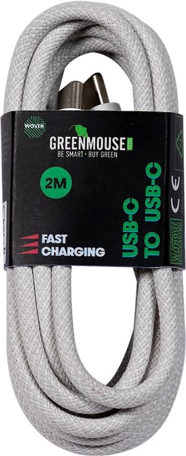Green Mouse Kabel USB-C to USB-C data Woven 2m