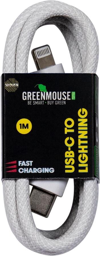 Greenmouse Lightning USB-C kabel USB-C naar 8-pin 1 m woven