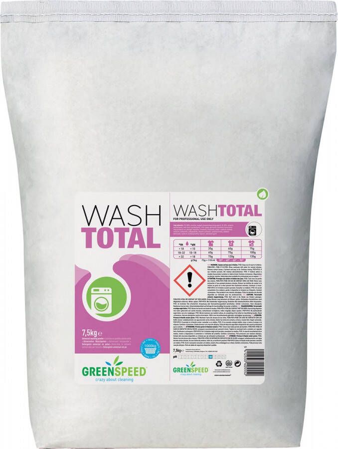 Greenspeed Ecover waspoeder Wash Total 214 wasbeurten zak van 7 5 kg