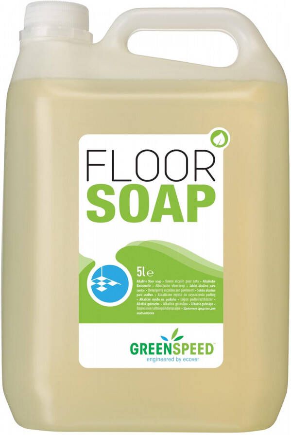Greenspeed vloerzeep met lijnzaadolie voor poreuze vloeren citrusgeur flacon van 5 liter