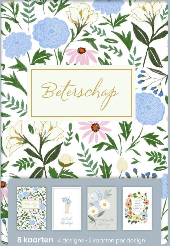 Hallmark wenskaarten beterschap blister van 8 stuks