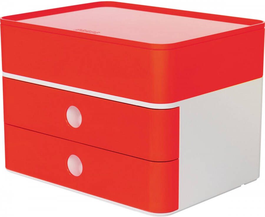 Han ladenblok Allison smart box plus met 2 laden en organisatiebak wit rood