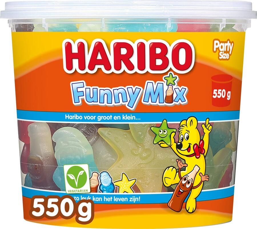 Haribo snoepgoed Funny mix emmer van 550 g