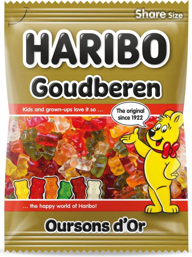 Haribo snoep goud beertjes zak van 185 g