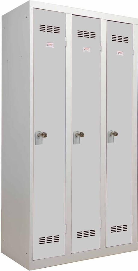 Henry Pierre Industriële garderobekast propere industrie 3 deuren ft 180 x 90 cm grijs