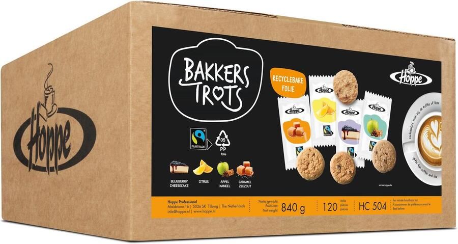 Hoppe Koekjes Bakkers Trots fairtrade koekjesmix 120 stuks