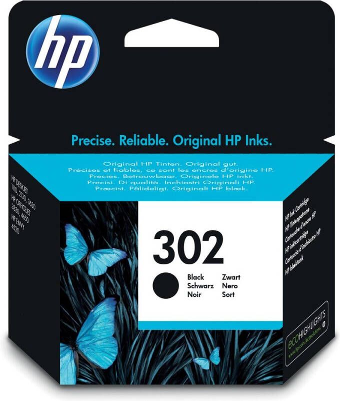 Hp inktcartridge 302 190 pagina&apos;s OEM F6U66AE zwart